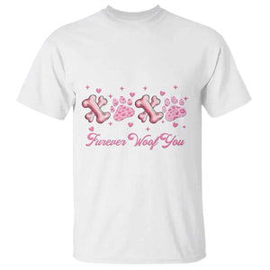 Valentine's Day Dog Lover T Shirt Furever Woof You Paw XO TS09 White Print Your Wear