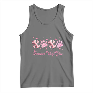 Valentine's Day Dog Lover Tank Top Furever Woof You Paw XO TS09 Black Heather Print Your Wear