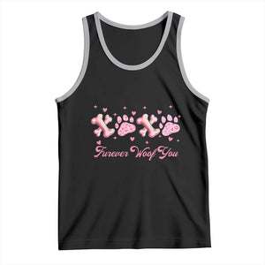 Valentine's Day Dog Lover Tank Top Furever Woof You Paw XO TS09 Black Athletic Heather Print Your Wear