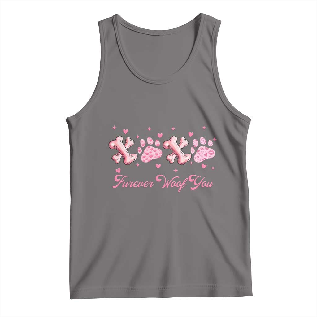 Valentine's Day Dog Lover Tank Top Furever Woof You Paw XO TS09 Deep Heather Print Your Wear