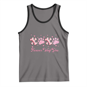 Valentine's Day Dog Lover Tank Top Furever Woof You Paw XO TS09 Deep Heather Black Print Your Wear