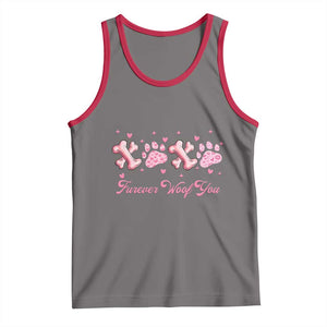 Valentine's Day Dog Lover Tank Top Furever Woof You Paw XO TS09 Deep Heather Red Print Your Wear