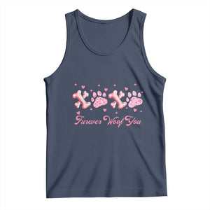 Valentine's Day Dog Lover Tank Top Furever Woof You Paw XO TS09 Navy Print Your Wear