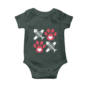 Valentine's Day Cat Lover Baby Onesie Cute Kitten Paw XO TS09 Print Your Wear
