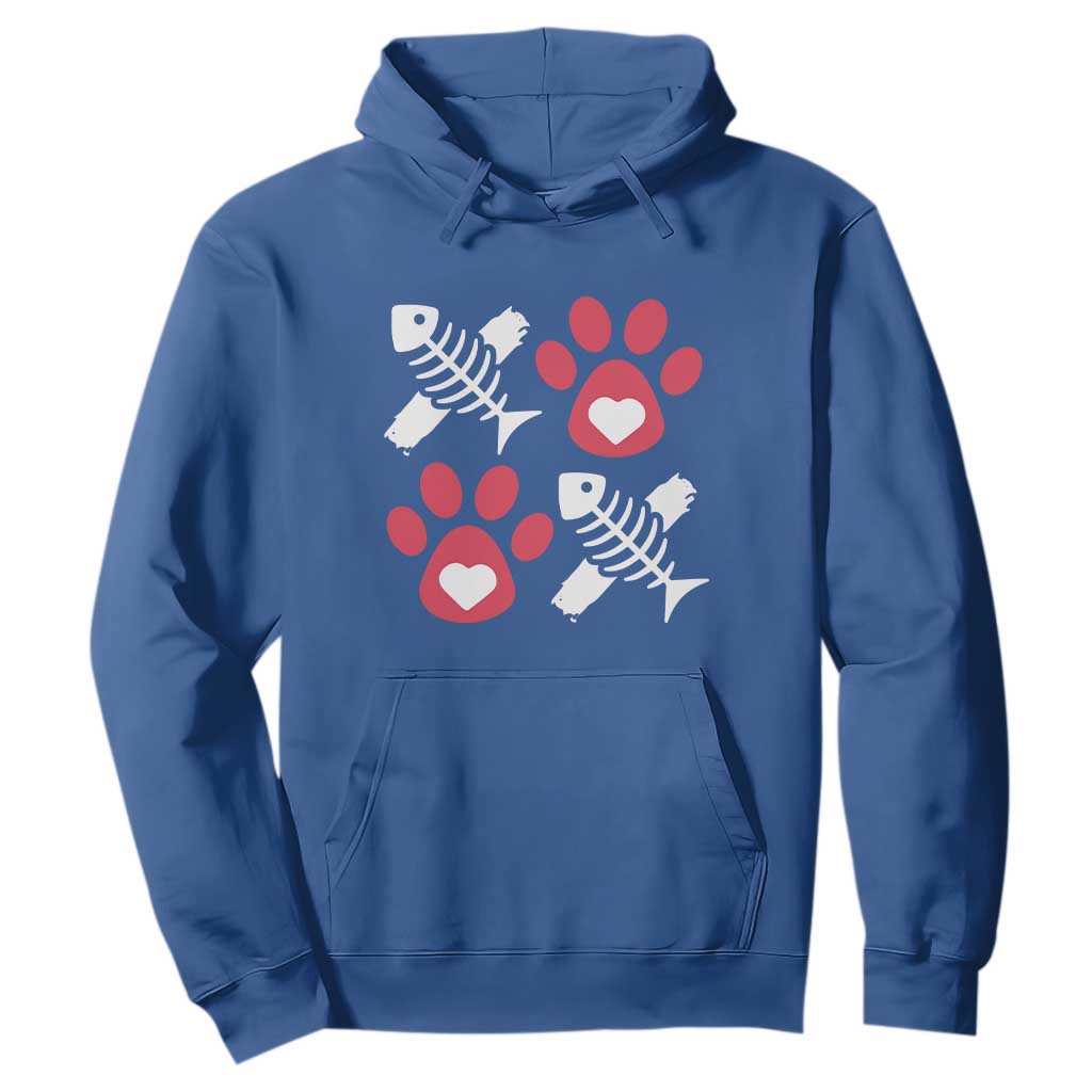 Valentine's Day Cat Lover Hoodie Cute Kitten Paw XO TS09 Royal Blue Print Your Wear