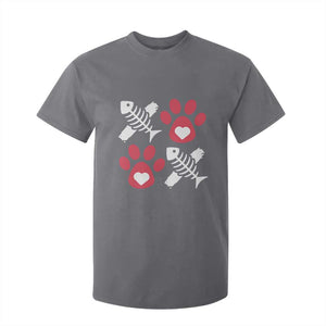 Valentine's Day Cat Lover T Shirt For Kid Cute Kitten Paw XO TS09 Charcoal Print Your Wear