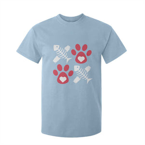 Valentine's Day Cat Lover T Shirt For Kid Cute Kitten Paw XO TS09 Light Blue Print Your Wear