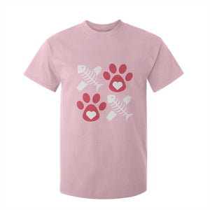 Valentine's Day Cat Lover T Shirt For Kid Cute Kitten Paw XO TS09 Light Pink Print Your Wear