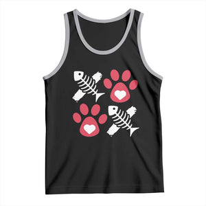 Valentine's Day Cat Lover Tank Top Cute Kitten Paw XO TS09 Black Athletic Heather Print Your Wear