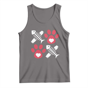 Valentine's Day Cat Lover Tank Top Cute Kitten Paw XO TS09 Deep Heather Print Your Wear
