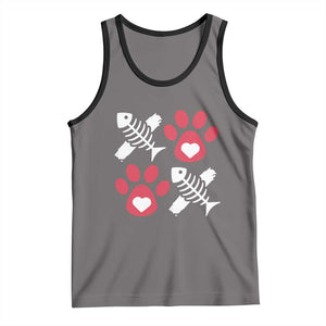 Valentine's Day Cat Lover Tank Top Cute Kitten Paw XO TS09 Deep Heather Black Print Your Wear