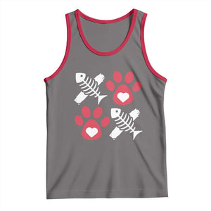 Valentine's Day Cat Lover Tank Top Cute Kitten Paw XO TS09 Deep Heather Red Print Your Wear