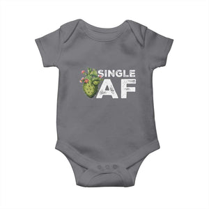 Funny Anti Valentine Baby Onesie Single AF Heart Cactus TS09 Charcoal Print Your Wear
