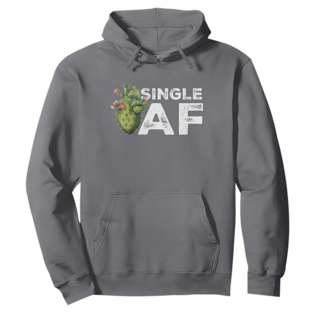 Funny Anti Valentine Hoodie Single AF Heart Cactus TS09 Charcoal Print Your Wear