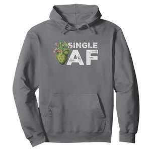 Funny Anti Valentine Hoodie Single AF Heart Cactus TS09 Charcoal Print Your Wear