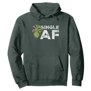 Funny Anti Valentine Hoodie Single AF Heart Cactus TS09 Dark Forest Green Print Your Wear