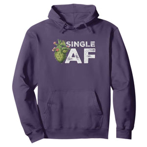 Funny Anti Valentine Hoodie Single AF Heart Cactus TS09 Purple Print Your Wear