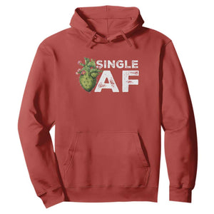Funny Anti Valentine Hoodie Single AF Heart Cactus TS09 Red Print Your Wear