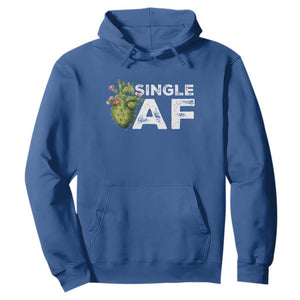 Funny Anti Valentine Hoodie Single AF Heart Cactus TS09 Royal Blue Print Your Wear