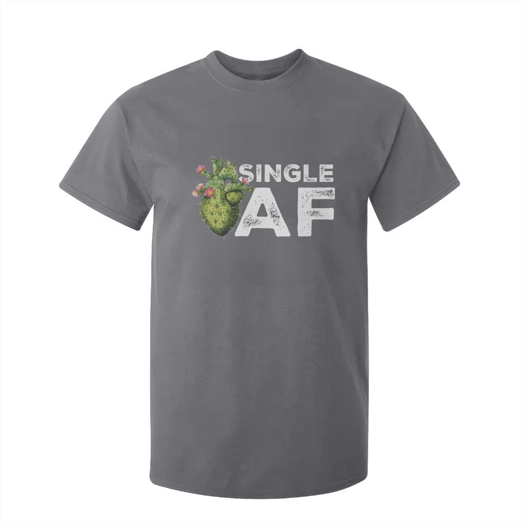 Funny Anti Valentine T Shirt For Kid Single AF Heart Cactus TS09 Charcoal Print Your Wear