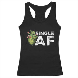 Funny Anti Valentine Racerback Tank Top Single AF Heart Cactus TS09 Black Print Your Wear