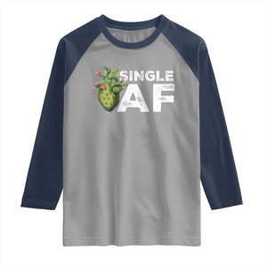 Funny Anti Valentine Raglan Shirt Single AF Heart Cactus TS09 Sport Gray Navy Print Your Wear