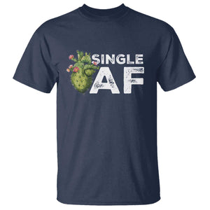 Funny Anti Valentine T Shirt Single AF Heart Cactus TS09 Navy Print Your Wear