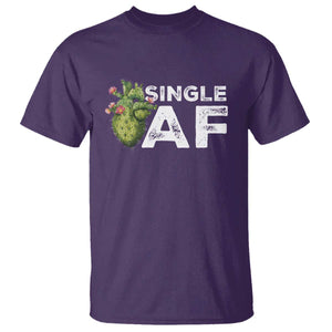 Funny Anti Valentine T Shirt Single AF Heart Cactus TS09 Purple Print Your Wear