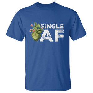 Funny Anti Valentine T Shirt Single AF Heart Cactus TS09 Royal Blue Print Your Wear