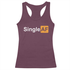 Funny Anti Valentine Single AF Racerback Tank Top TS09 Maroon Print Your Wear
