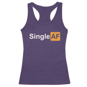 Funny Anti Valentine Single AF Racerback Tank Top TS09 Purple Print Your Wear