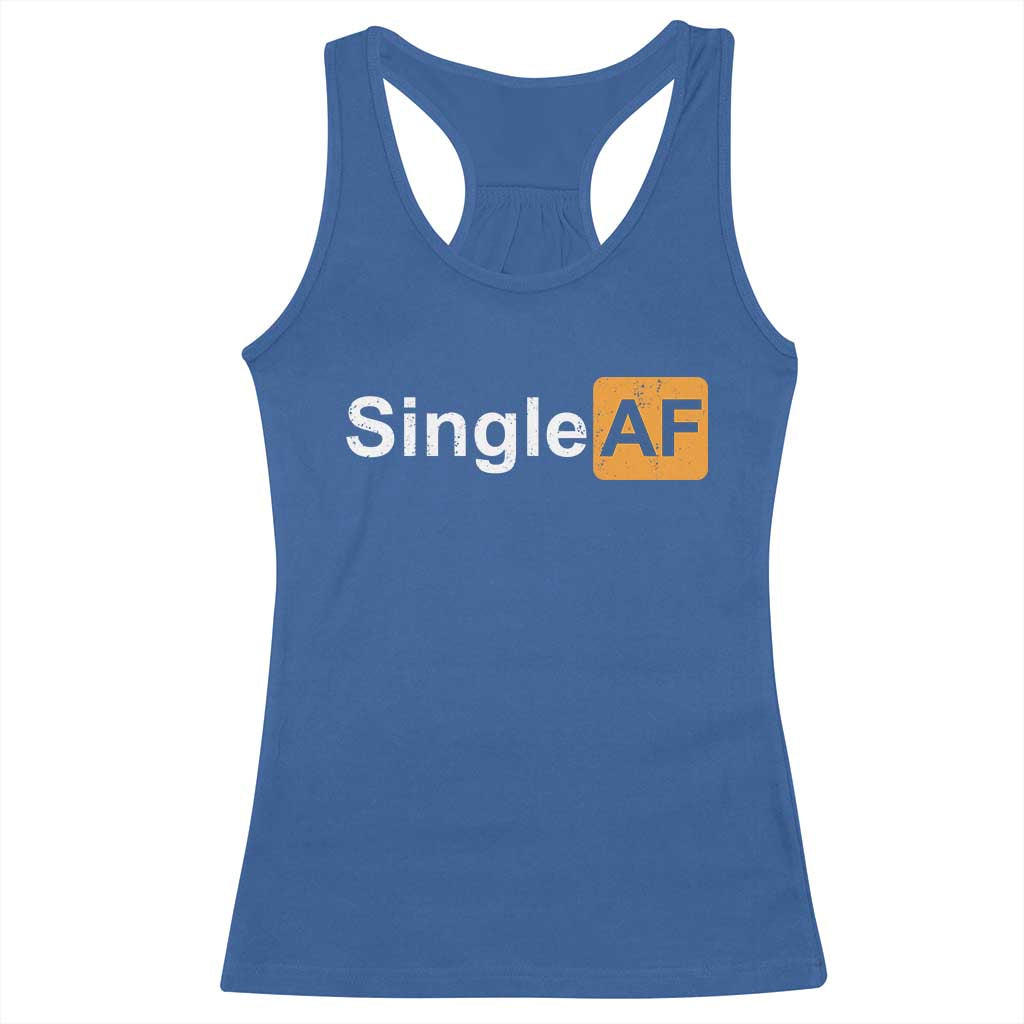 Funny Anti Valentine Single AF Racerback Tank Top TS09 Royal Blue Print Your Wear