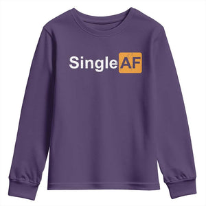 Funny Anti Valentine Single AF Youth Sweatshirt TS09 Purple Print Your Wear