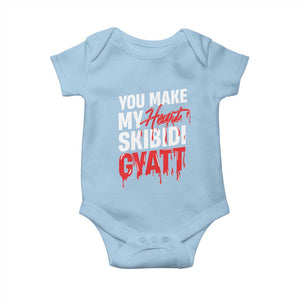Funny Meme Valentine's Day Baby Onesie You Make My Heart Skibidi Gyatt TS09 Light Blue Print Your Wear