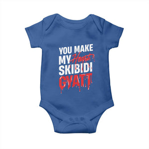 Funny Meme Valentine's Day Baby Onesie You Make My Heart Skibidi Gyatt TS09 Royal Blue Print Your Wear