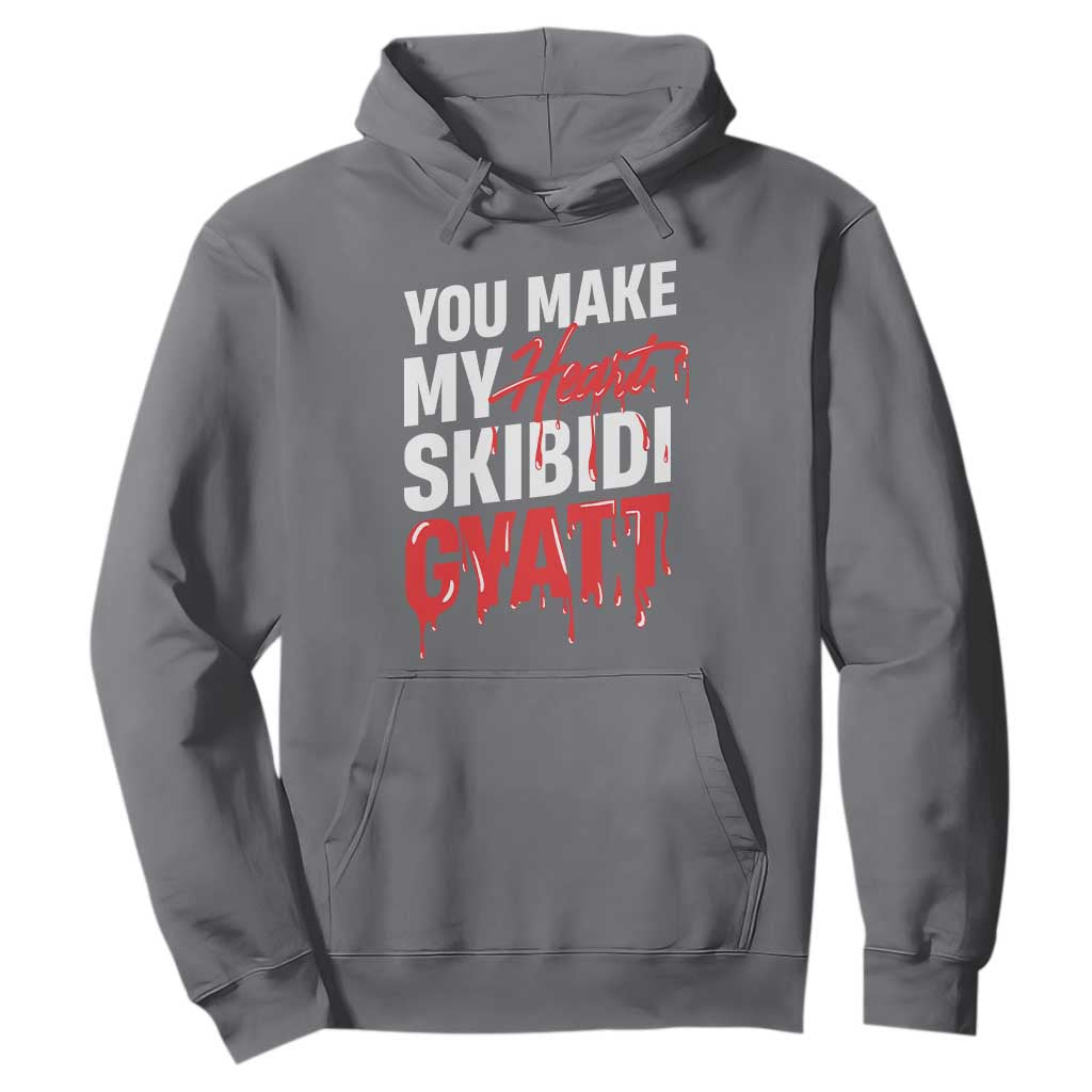 Funny Meme Valentine's Day Hoodie You Make My Heart Skibidi Gyatt TS09 Charcoal Print Your Wear