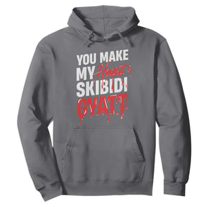 Funny Meme Valentine's Day Hoodie You Make My Heart Skibidi Gyatt TS09 Charcoal Print Your Wear