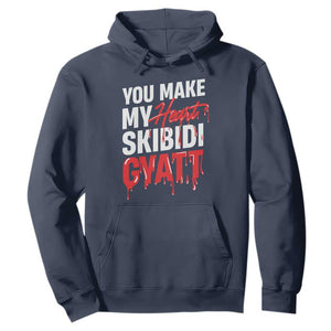 Funny Meme Valentine's Day Hoodie You Make My Heart Skibidi Gyatt TS09 Navy Print Your Wear