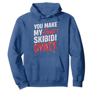 Funny Meme Valentine's Day Hoodie You Make My Heart Skibidi Gyatt TS09 Royal Blue Print Your Wear