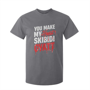 Funny Meme Valentine's Day T Shirt For Kid You Make My Heart Skibidi Gyatt TS09 Charcoal Print Your Wear