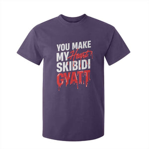 Funny Meme Valentine's Day T Shirt For Kid You Make My Heart Skibidi Gyatt TS09 Purple Print Your Wear