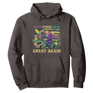 Funny Mardi Gras Trump Hoodie Make Mardi Gras Great Again Alligator Louisiana TS09 Dark Chocolate Print Your Wear