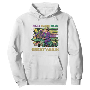 Funny Mardi Gras Trump Hoodie Make Mardi Gras Great Again Alligator Louisiana TS09 White Print Your Wear
