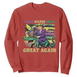 Funny Mardi Gras Trump Sweatshirt Make Mardi Gras Great Again Alligator Louisiana TS09 Red Print Your Wear