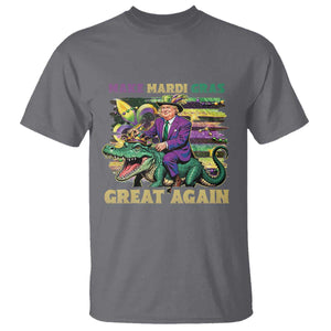 Funny Mardi Gras Trump T Shirt Make Mardi Gras Great Again Alligator Louisiana TS09 Charcoal Print Your Wear