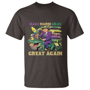 Funny Mardi Gras Trump T Shirt Make Mardi Gras Great Again Alligator Louisiana TS09 Dark Chocolate Print Your Wear