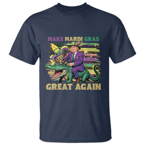 Funny Mardi Gras Trump T Shirt Make Mardi Gras Great Again Alligator Louisiana TS09 Navy Print Your Wear