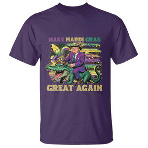 Funny Mardi Gras Trump T Shirt Make Mardi Gras Great Again Alligator Louisiana TS09 Purple Print Your Wear