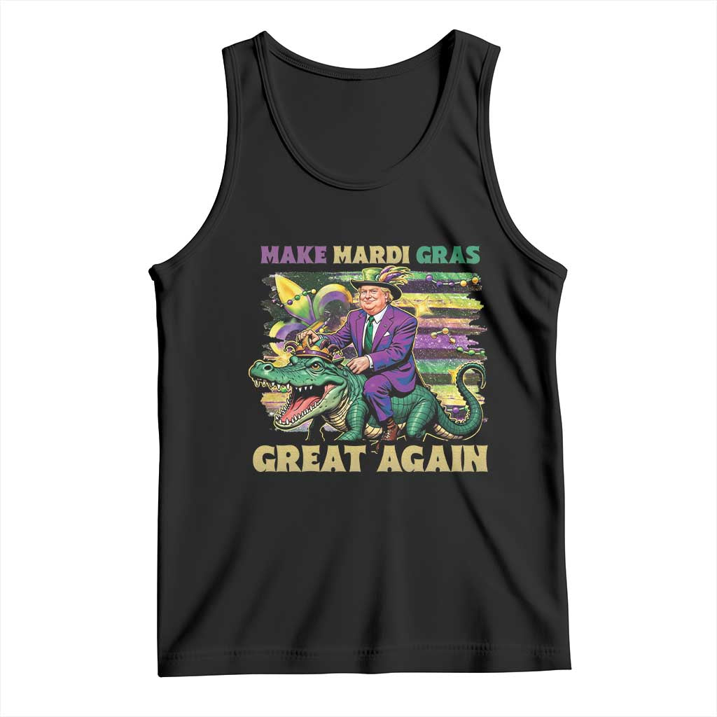 Funny Mardi Gras Trump Tank Top Make Mardi Gras Great Again Alligator Louisiana TS09 Black Print Your Wear