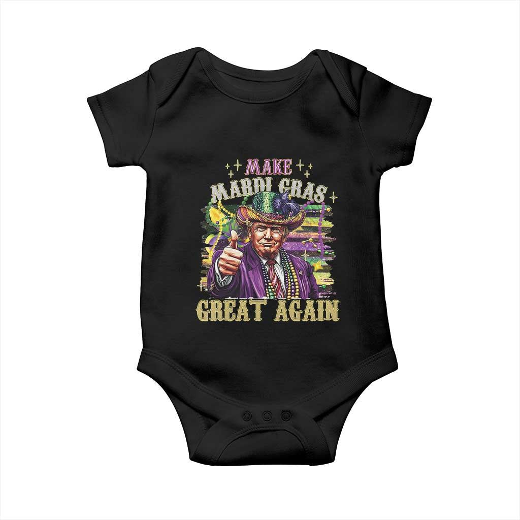 Funny Fat Tuesday Trump Baby Onesie Make Mardi Gras Great Again TS09 Black Print Your Wear